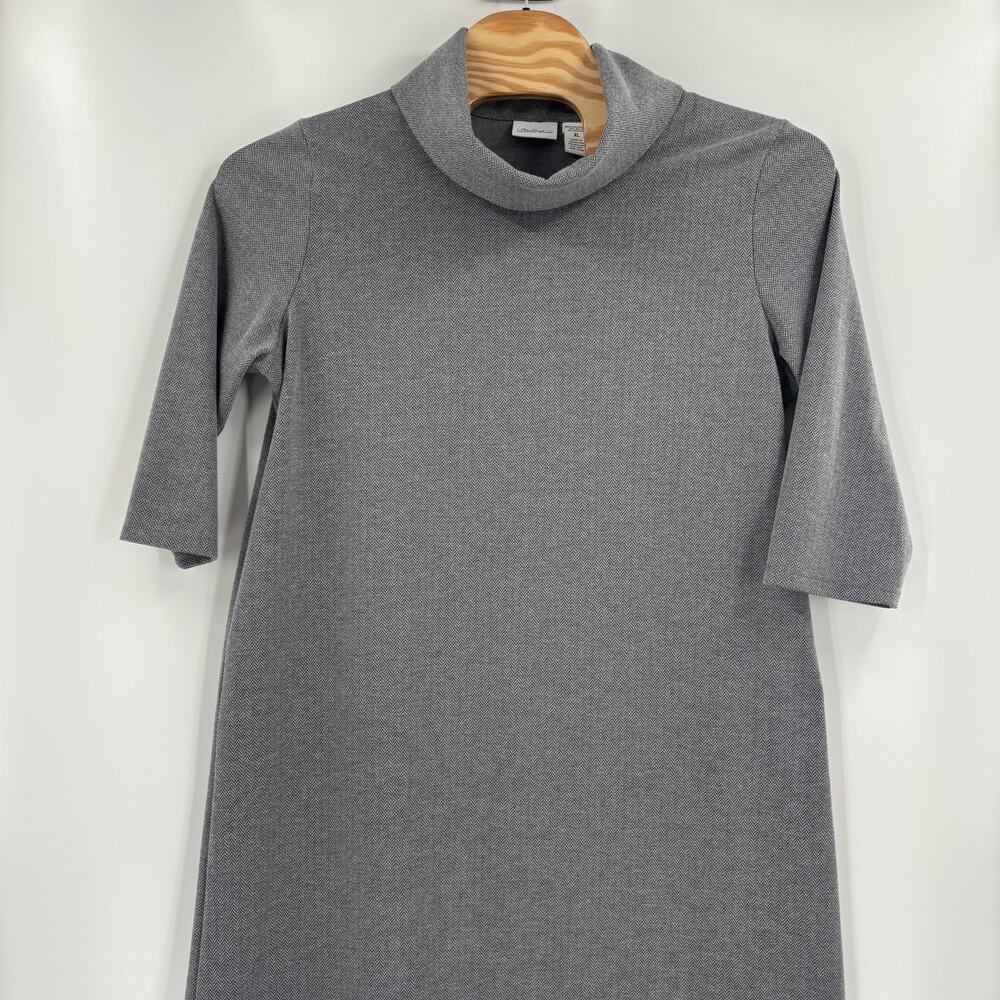 The Vermont Country Store Womens XL‎ Gray Muumuu Herringbone Pattern Dress
